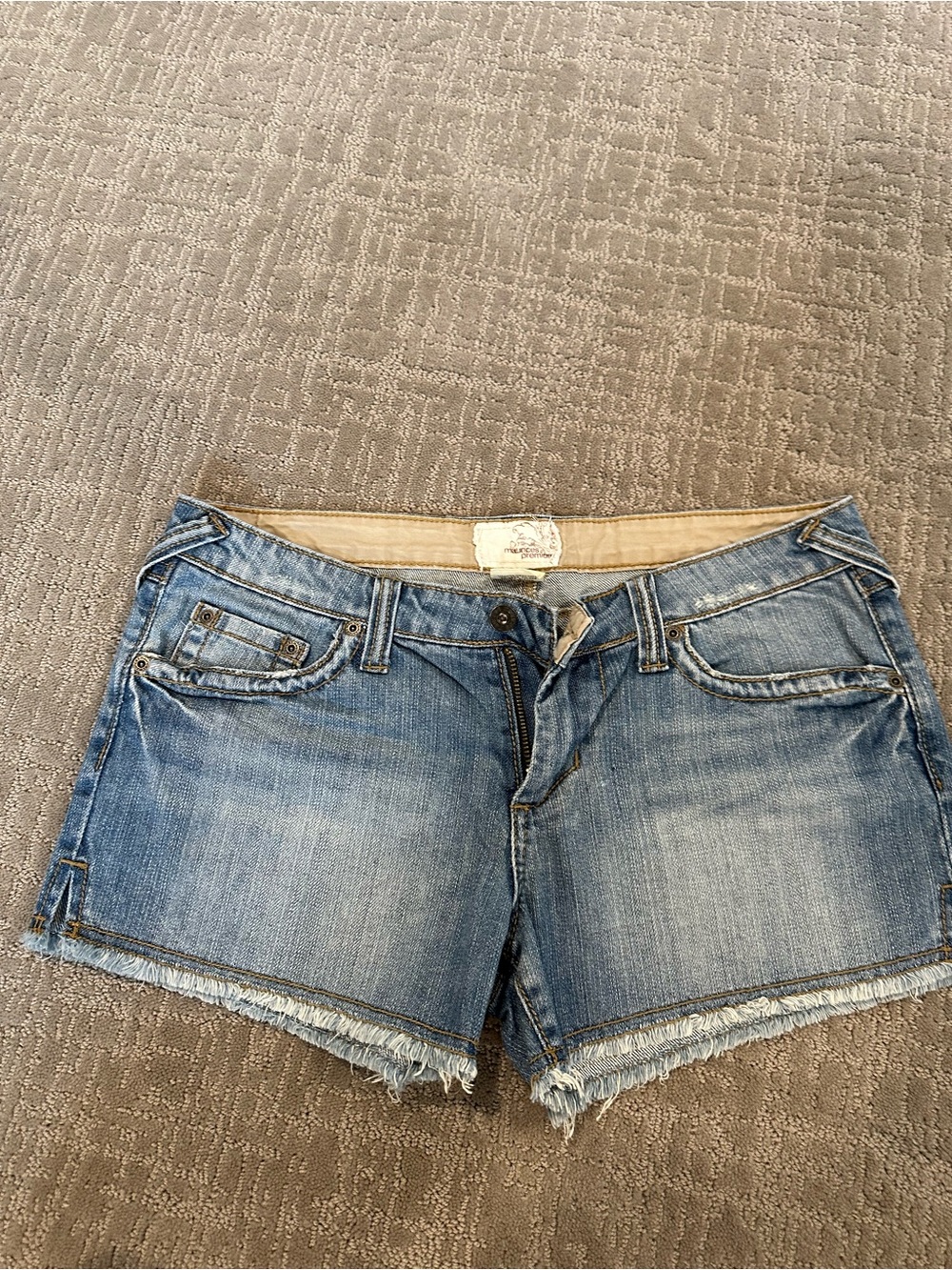 Maurices Light Blue Frayed Hem Denim Shorts